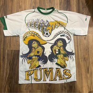 Vintage Pumas UNAM x Mexico National Team Graphic Jersey - Size Large